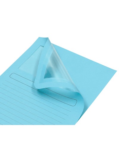 Subcarpeta cartulina q-connect din a4 azul con ventana transparente 120 g/m2