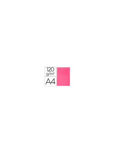 Subcarpeta cartulina q-connect din a4 rosa con ventana transparente 120 g/m2