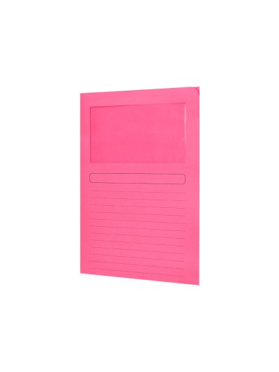 Subcarpeta cartulina q-connect din a4 rosa con ventana transparente 120 g/m2