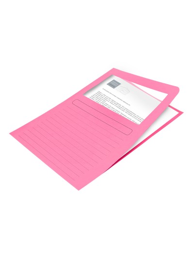 Subcarpeta cartulina q-connect din a4 rosa con ventana transparente 120 g/m2