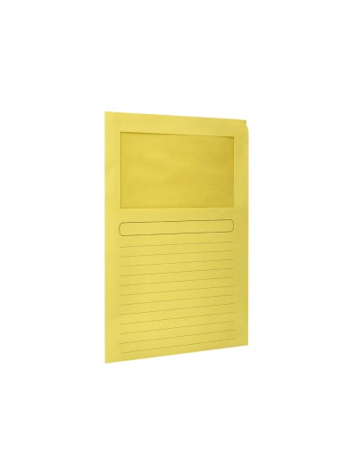 Subcarpeta cartulina q-connect din a4 amarilla con ventana transparente 120 g/m2