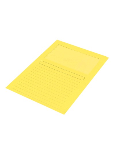 Subcarpeta cartulina q-connect din a4 amarilla con ventana transparente 120 g/m2
