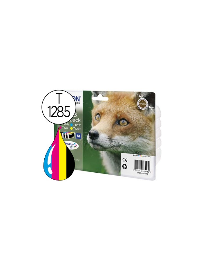 Ink-jet epson s22 sx125/130/420w/425w office bx305 t1285 multipack 4 colores Ink-jet epson s22 sx125/130/420w/425w office bx305 t1285 multipack 4 colores