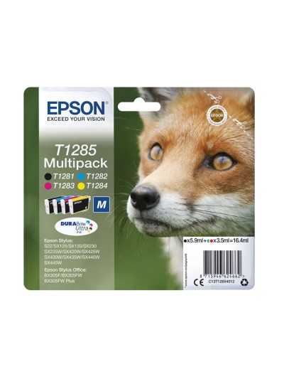 Ink-jet epson s22 sx125/130/420w/425w office bx305 t1285 multipack 4 colores