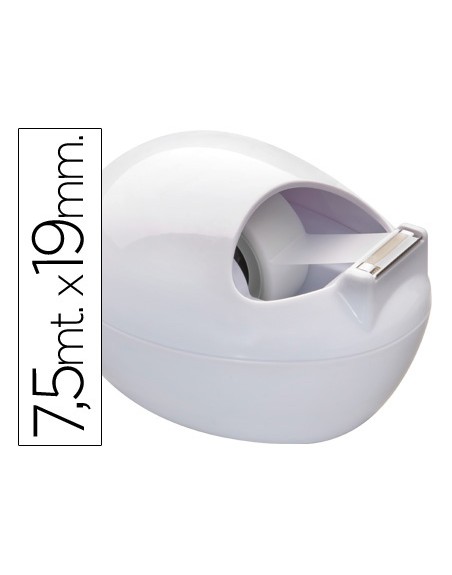 Portarrollo sobremesa scotch color blanco c-36 karim de 7,5 mt x 19 mm incluye rollo de cinta adhesiva magic