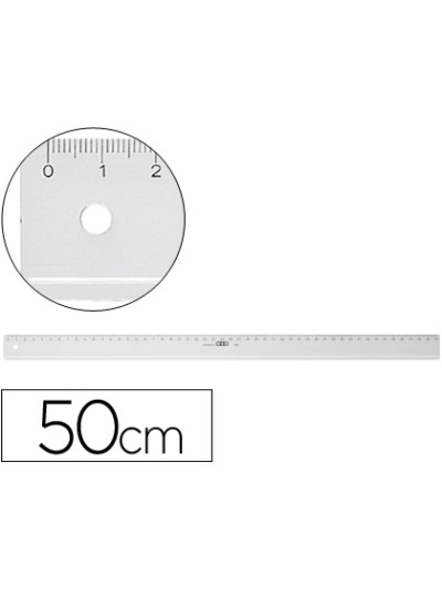 Regla m+r 50 cm plastico transparente