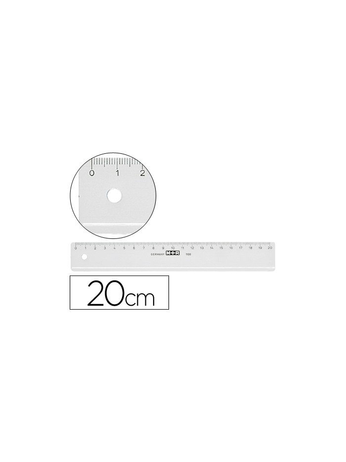 Regla m+r 20 cm plastico transparente Regla m+r 20 cm plastico transparente