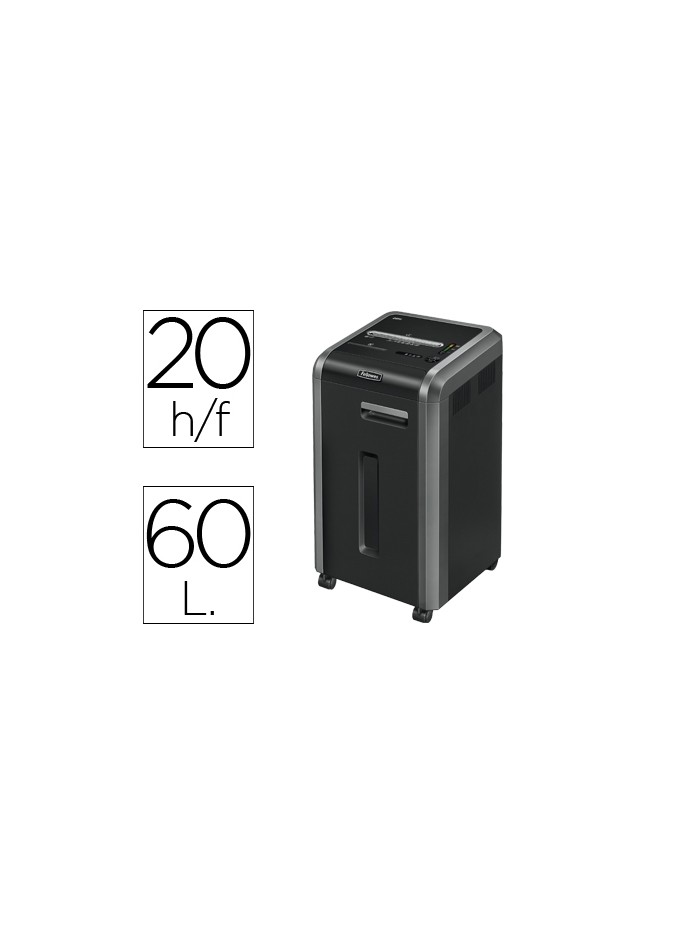 Destructora de documentos fellowes 225ci capacidad de corte 24 h destruye grapas clips cd y tarjetas 60 litros Destructora de documentos fellowes 225ci capacidad de corte 24 h destruye grapas clips cd y tarjetas 60 litros