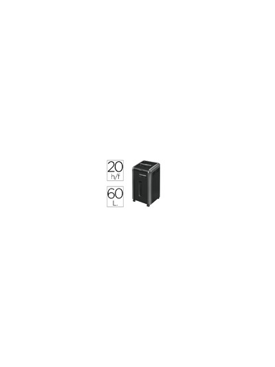 Destructora de documentos fellowes 225ci capacidad de corte 24 h destruye grapas clips cd y tarjetas 60 litros