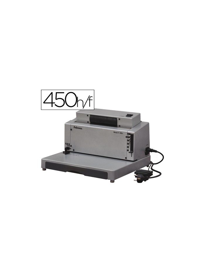 Encuadernadora electrica para espiral fellowes e-200r perfora 20 h encuaderna hasta 450 h paso 5:1 Encuadernadora electrica para espiral fellowes e-200r perfora 20 h encuaderna hasta 450 h paso 5:1