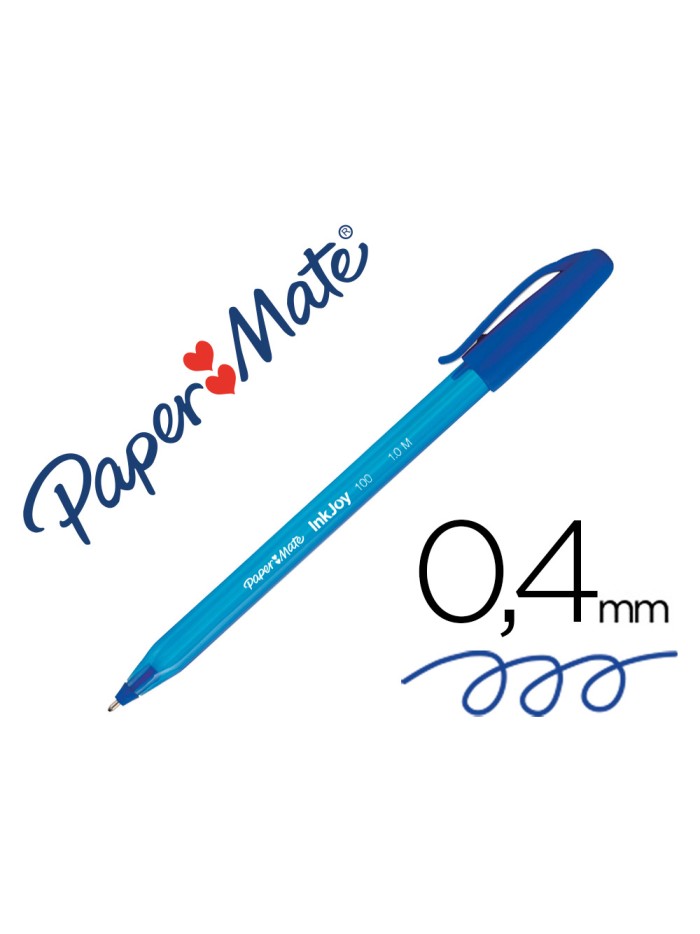Boligrafo paper mate inkjoy 100 punta media trazo 1mm azul Boligrafo paper mate inkjoy 100 punta media trazo 1mm azul