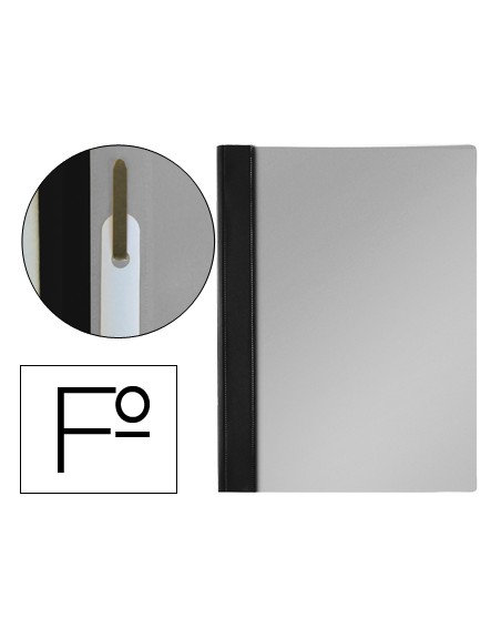 Carpeta dossier fastener pvc esselte folio negro