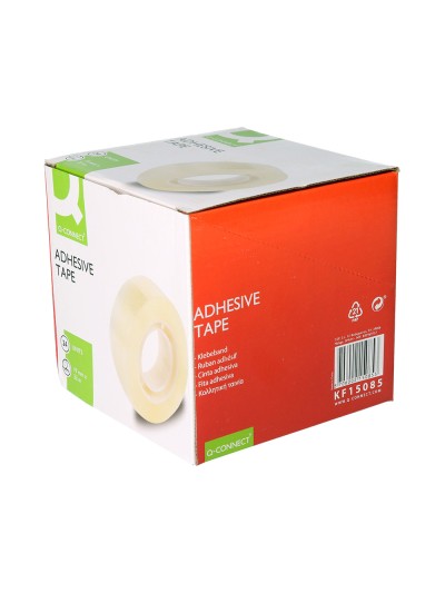 Cinta adhesiva q-connect transparente 33 mt x 19 mm encelofanada