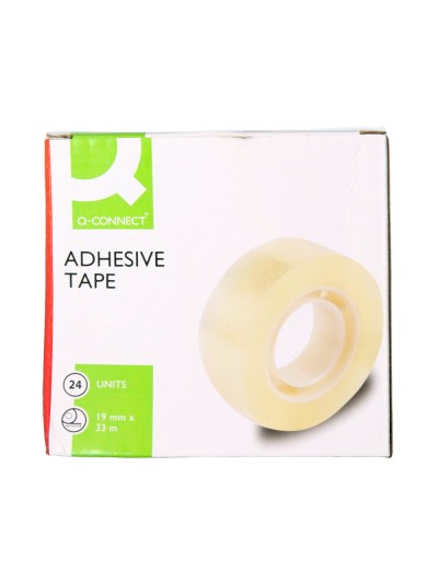 Cinta adhesiva q-connect transparente 33 mt x 19 mm encelofanada