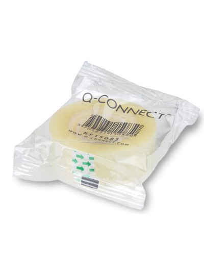 Cinta adhesiva q-connect transparente 33 mt x 12 mm encelofanada