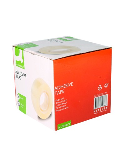 Cinta adhesiva q-connect transparente 33 mt x 12 mm encelofanada