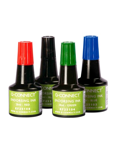 Tinta tampon q-connect rojo bote 28 ml