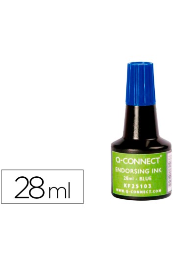 Tinta tampon q-connect azul bote 28 ml