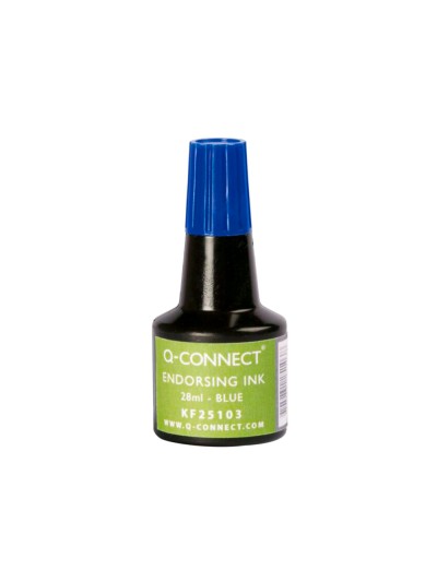 Tinta tampon q-connect azul bote 28 ml