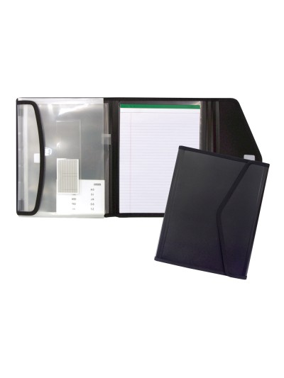 Carpeta liderpapel portadocumentos polipropileno con 5 bolsas y bloc de notas cierre de velcro din a4 negro