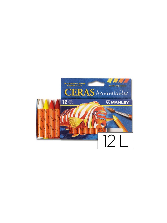 Lapices cera manley acuarelable caja de 12 unidades colores surtidos Lapices cera manley acuarelable caja de 12 unidades colores surtidos
