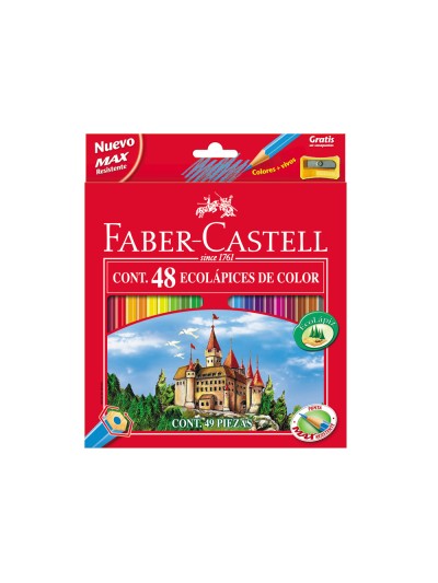 Lapices de colores faber-castell c/48 colores hexagonal madera reforestada