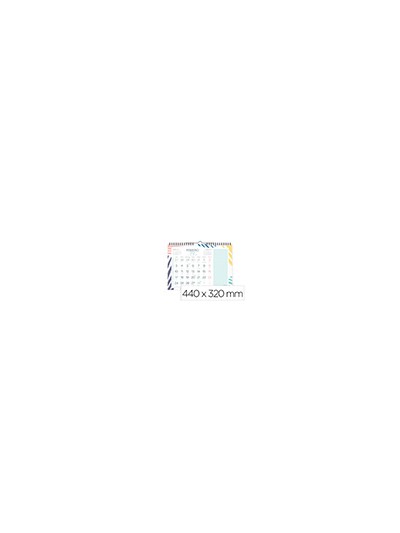 Calendario espiral pared liderpapel joven 2025 numeros grandes 44x32 cm papel 128 gr con pegatinas