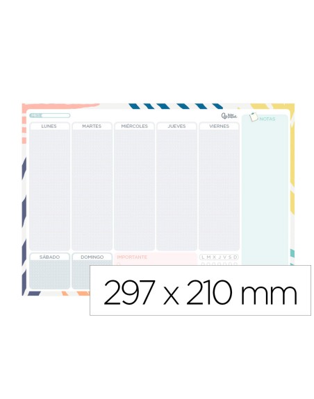 Planning semanal liderpapel joven 2025 din a4 con pegatinas papel 104 gr