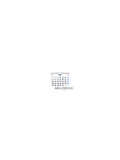 Calendario espiral pared liderpapel clasico 2025 numeros grandes 44x32 cm papel 128 gr