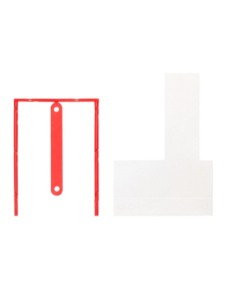 Encuadernador fastener q-connect plastico d-clips color rojo caja de 100 unidades