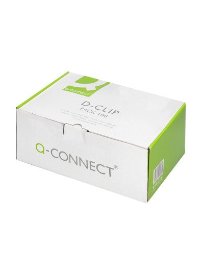 Encuadernador fastener q-connect plastico d-clips color rojo caja de 100 unidades