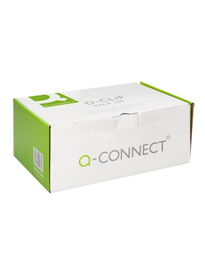 Encuadernador fastener q-connect plastico d-clips color rojo caja de 100 unidades