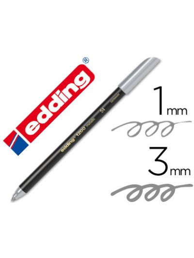 Rotulador edding punta fibra 1200 plata n. 54 punta redonda 1-3 mm