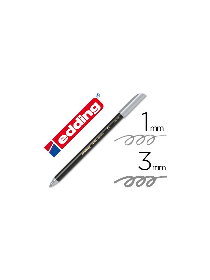 Rotulador edding punta fibra 1200 plata n. 54 punta redonda 1-3 mm Rotulador edding punta fibra 1200 plata n. 54 punta redonda 1-3 mm