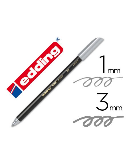 Rotulador edding punta fibra 1200 plata n. 54 punta redonda 1-3 mm
