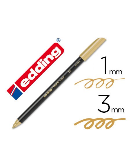 Rotulador edding punta fibra 1200 oro n. 53 punta redonda 1-3 mm
