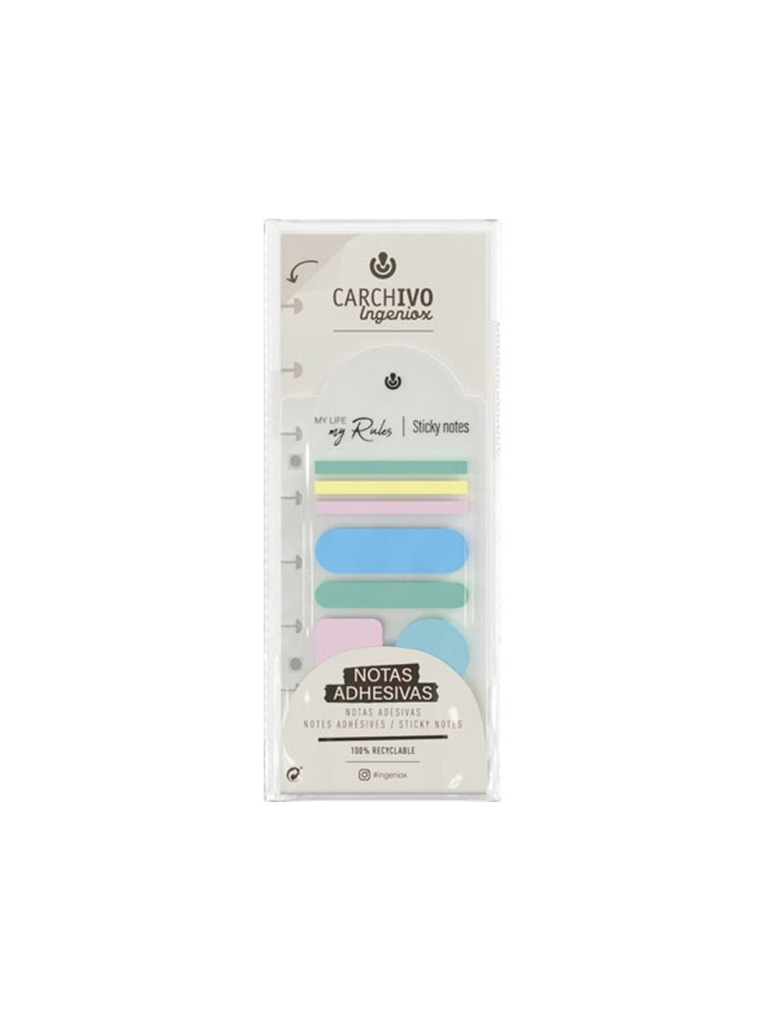 Bloc de notas adhesivas carchivo ingeniox irregular colores pastel Bloc de notas adhesivas carchivo ingeniox irregular colores pastel