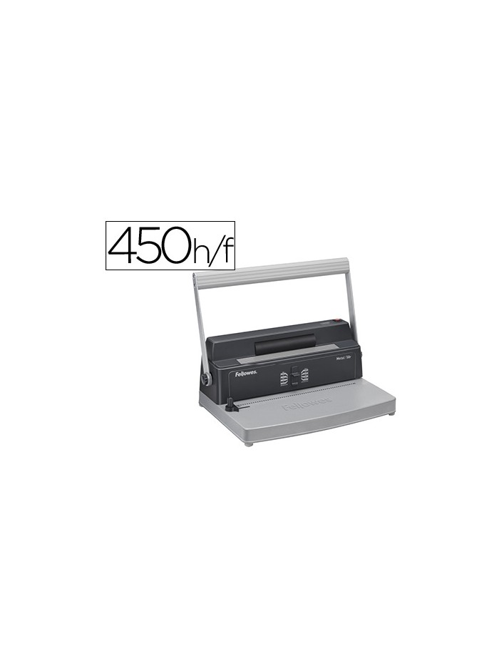 Encuadernadora para espiral fellowes metal 50r perfora 12 hojas formato a4 paso 5:1 encuaderna 450 hojas 80 gr Encuadernadora para espiral fellowes metal 50r perfora 12 hojas formato a4 paso 5:1 encuaderna 450 hojas 80 gr