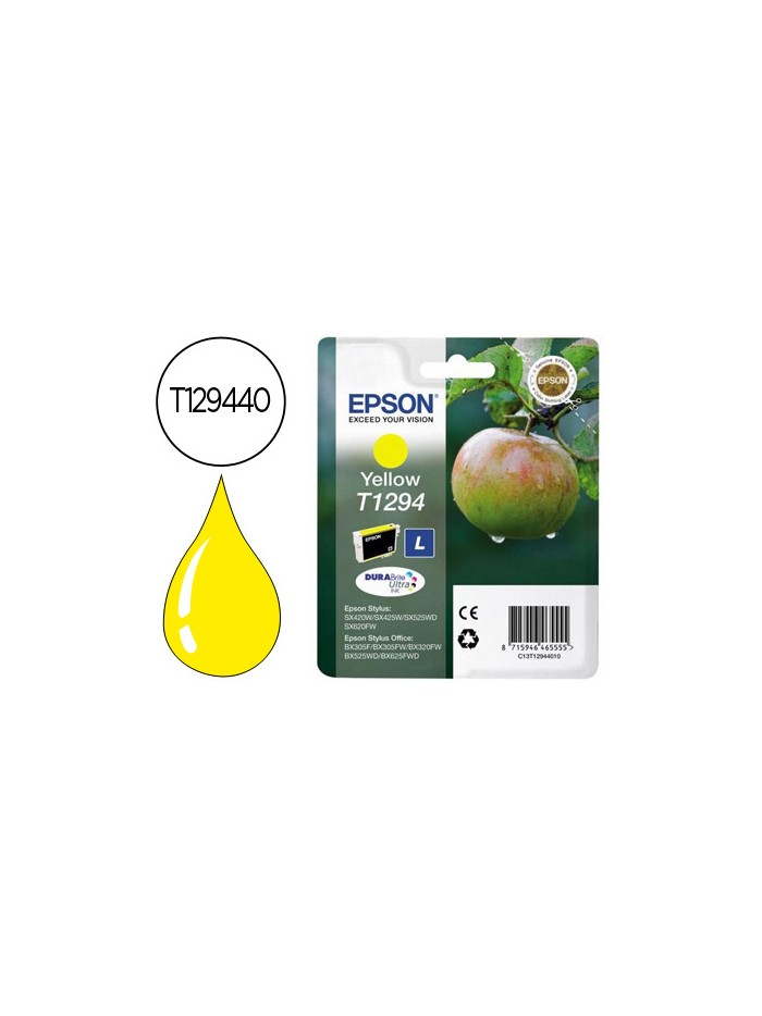 Ink-jet epson stylus t1294 amarillo sx420w / 425w / office bx305f / bx320f -alta capacidad- Ink-jet epson stylus t1294 amarillo sx420w / 425w / office bx305f / bx320f -alta capacidad-