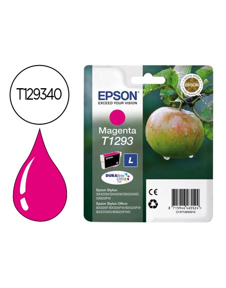Ink-jet epson stylus t1293 magenta sx420w / 425w / office bx305f / bx320f -alta capacidad-