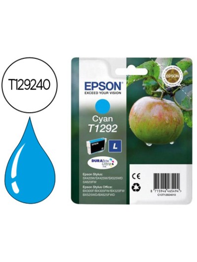 Ink-jet epson stylus t1292 cian sx420w / 425w / office bx305f / bx320f -alta capacidad-