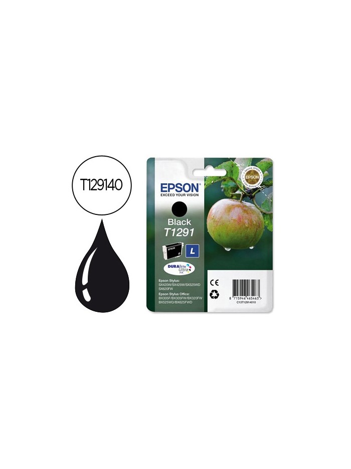 Ink-jet epson stylus t1291 negro sx420w / 425w / office bx305f / bx320f -alta capacidad- Ink-jet epson stylus t1291 negro sx420w / 425w / office bx305f / bx320f -alta capacidad-