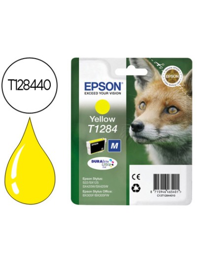 Ink-jet epson t1284 amarillo sx125 / sx420w / 425w / office bx305f -capacidad