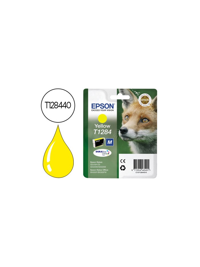 Ink-jet epson t1284 amarillo sx125 / sx420w / 425w / office bx305f -capacidad Ink-jet epson t1284 amarillo sx125 / sx420w / 425w / office bx305f -capacidad