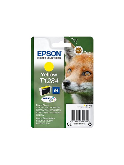Ink-jet epson t1284 amarillo sx125 / sx420w / 425w / office bx305f -capacidad