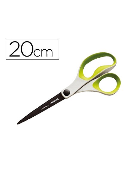 Tijera oficina scotch 20 cm titanio fundido mango ergonomico colores surtidos