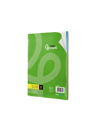 Recambio liderpapel a4 120 hojas 80g/m2 cuadro 5mm sin margen 4 taladros bandas de 5 colores