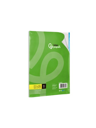 Recambio liderpapel a4 120 hojas 80g/m2 cuadro 5mm sin margen 4 taladros bandas de 5 colores