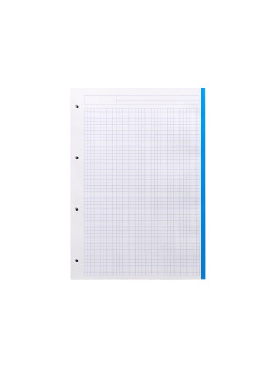 Recambio liderpapel a4 120 hojas 80g/m2 cuadro 5mm sin margen 4 taladros bandas de 5 colores