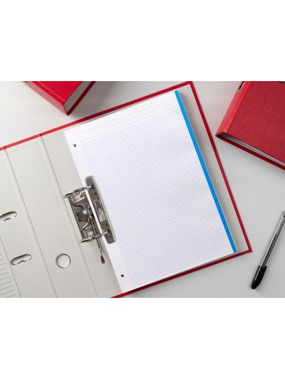Recambio liderpapel a4 120 hojas 80g/m2 cuadro 5mm sin margen 4 taladros bandas de 5 colores